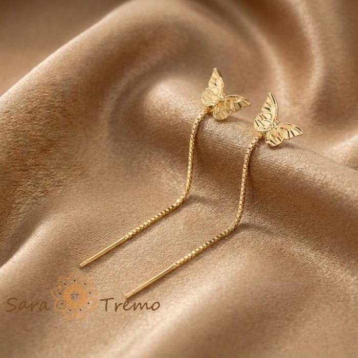 Cercei Zbor Liber , Cercei Tip Fir cu Fluturasi Auriti