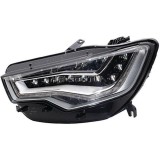 Far Audi A6 (C7), 01.2011-06.2014, partea Stanga, cu motoras, LED, cu lumini pt curbem, cu daytime running, Hella