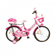 Bicicleta pentru copii cu roti ajutatoare Racer Pink 20 inch foto