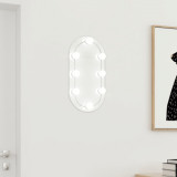 VidaXL Oglindă ovală cu lumini LED, 40x20, cm, sticlă