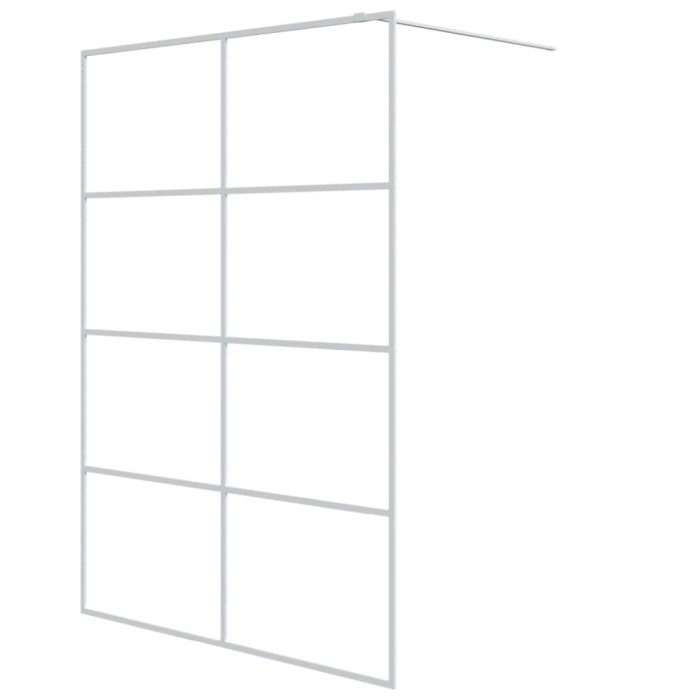 Paravan dus walk-in, alb, 140x195 cm, sticla ESG transparenta