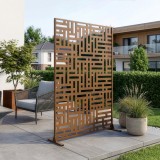Paravan exterior Bernalda 180x120 cm din otel galvanizat maro