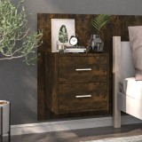 vidaXL Noptieră de perete, stejar fumuriu 816958