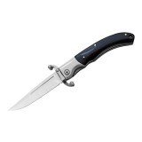 Cumpara ieftin Briceag pliabil DEPOX&reg;, lamă din oțel inoxidabil 420, m&acirc;ner lemn și metal, 23.5 cm, negru
