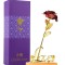 Trandafir suflat cu aur de 24K - Rosu + Suport Love