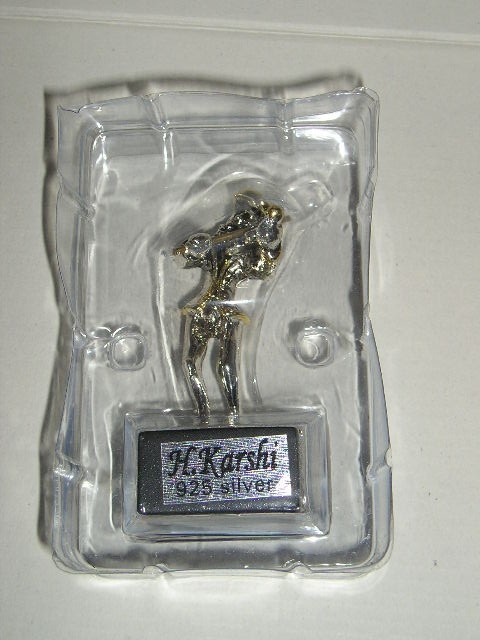 M3C21 - MINIATURA ARGINT 925 - K. HARSHI - FIDDLER 3.25&quot; FIGURINE VIOLONIST