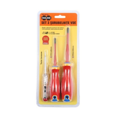Set 3 surubelnite, Holzer VDE583103, izolare la 1000 V foto