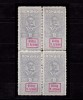 RO 1917/1918 Carol I fiscal supra. &quot;Gultig 9 Armee &quot; , 30 bani in bloc de 4, MLH, Nestampilat