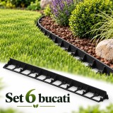 Cumpara ieftin Separatoare gazon, 100 x 4.5 cm fiecare, lungime totala 6 m, bordura delimitare, negru, set 6 bucati