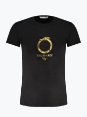 Tricou barbati din bumbac cu decolteu la baza gatului si logo, Negru (Marime: M) foto