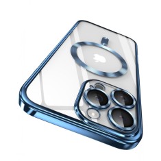 Huse silicon cu incarcare wireless compatibila cu Iphone 16 Pro Max Albastru