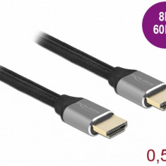 Cablu Ultra High Speed HDMI 48 Gbps 8K60Hz/4K240Hz 0.5m Gri Certificat, Delock 83994