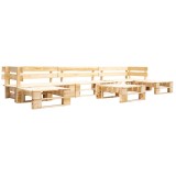 vidaXL Set mobilier de grădină paleți, natural, 6 piese, lemn 277498