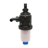 Filtru erbicidator transparent cu 2 site, valva de autocuratare si racord 32 mm