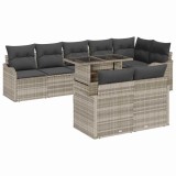 Cumpara ieftin Set de canapele pentru grădină cu pernă 9 pcs Gri deschis