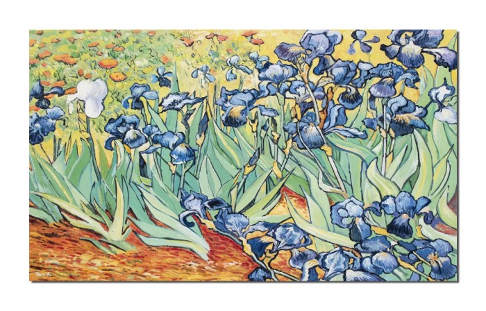Tablou celebru pictat manual, Irisi la Saint-Remy, 100x60cm ulei pe panza, repro Vincent van Gogh