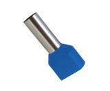 Pini terminali dubli 100 Buc 2x0.75mm albastri TE7508 Adeleq 01-437 2