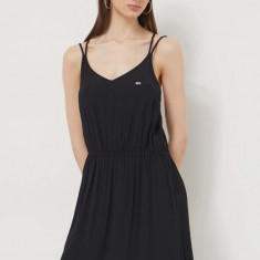 Tommy Jeans rochie culoarea negru, mini, drept DW0DW17936