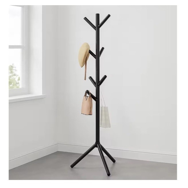 Cuier pentru Haine, Multiple Agatatori, Tip Pom, Negru, Inaltime 170 cm