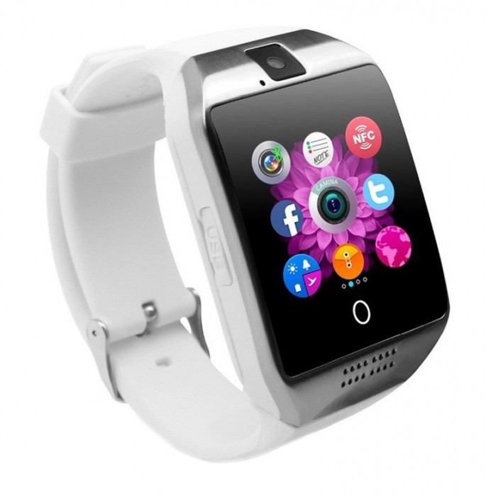 Smartwatch Vogue Q18 Curved cu Camera si Telefon 3G Alb Display 1.54&quot; Bluetooth