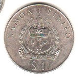 SV * Samoa ONE DOLLAR / 1 DOLAR 1972 * 250 ANI DESCOPERIREA INSULEI * 1722, Australia si Oceania, Nichel