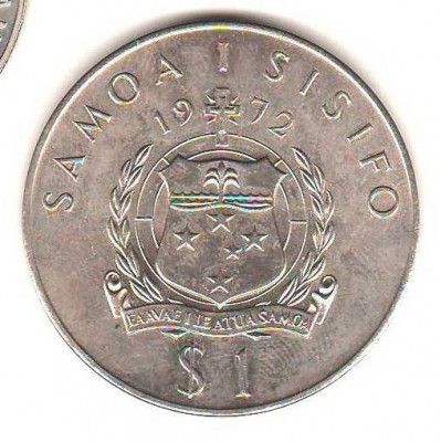 SV * Samoa ONE DOLLAR / 1 DOLAR 1972 * 250 ANI de la DESCOPERIREA INSULEI * 1722 foto