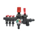 Distribuitor pentru erbicidator cu 3 cai, manometru 25 bar si reglaj presiune