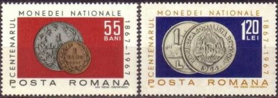 1967 - Centenarul monedei nationale, serie neuzata foto