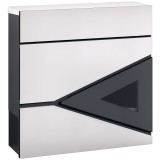 HOMCOM Căsuță poștală de perete din oțel galvanizat, blocabilă cu fereastră, material de montaj, 37 x 11 x 37 cm, argintiu | Aosom Romania