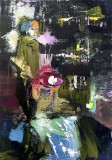 Tablou abstract pictat manual