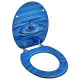 Capac WC, MDF, albastru, model strop de apa GartenMobel Dekor, vidaXL
