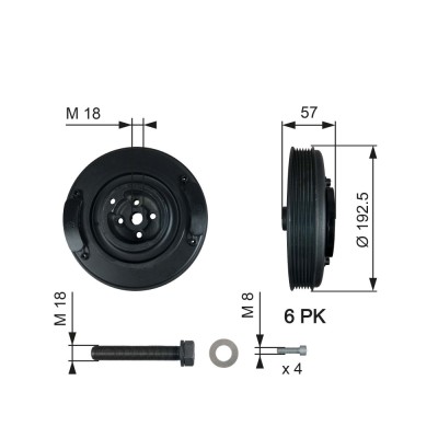 GATES TVD1033A DriveAlign&amp;reg; Fulie curea, arbore cotit foto