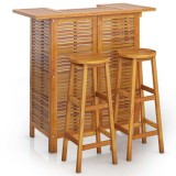 Cumpara ieftin Set mobilier de bar de gradina, 3 piese, lemn masiv de acacia