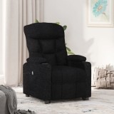 VidaXL Fotoliu rabatabil electric, negru, material textil