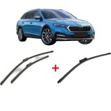 Cumpara ieftin Set 3 stergatoare SKODA OCTAVIA IV (NX3, NN3, PV3) din 2020, pentru parbriz si luneta fata si spate auto, Bosch Aerotwin, din cauciuc siliconat rezist