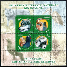 Romania 2011, LP 1909 a, Fauna din rezervatii naturale, bloc, MNH! LP 21,50 lei