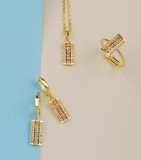 Set Colier, Cercei si Inel Din Argint Placat Aur SET400L, Argintboutique