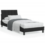 Cadru de pat cu lumina LED, negru, 90x190 cm, catifea GartenMobel Dekor, vidaXL