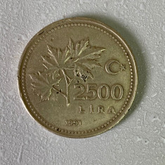 Moneda 2500 lire - 2500 old lira - 1991 - Turcia - KM 1015 (62)