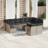 Gossi set canapele de gradina cu perne, 13piese gri deschis poliratan