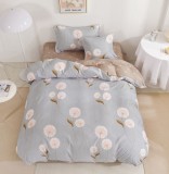 Cumpara ieftin Lenjerie De Pat Sesko Xc033, Bumbac, 4 Piese, Cu Elastic, Albastru, Imprimeu