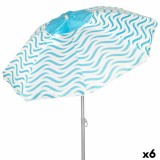 Umbrelă de plajă Aktive Albastru &Oslash; 220 cm 220 x 200 x 220 cm (6 Unități)