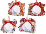 Set 4 ornamente brad Craciun plastic transparent in cutie cadou &Oslash; 10 cm
