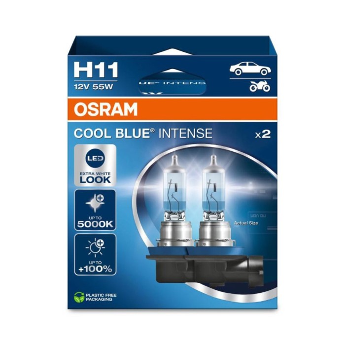 Set 2 becuri H11 12V 55W Osram Cool Blue Intense NextGen
