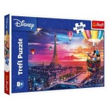 Puzzle cu Mickey Mouse si Minnie Mouse in Balon de Aer deasupra Parisului, 300 de Piese, Multicolor, CMCLASS