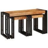 Set de 3 Mese &icirc;n Cuiburi &ndash; Lemn Solid de Mango