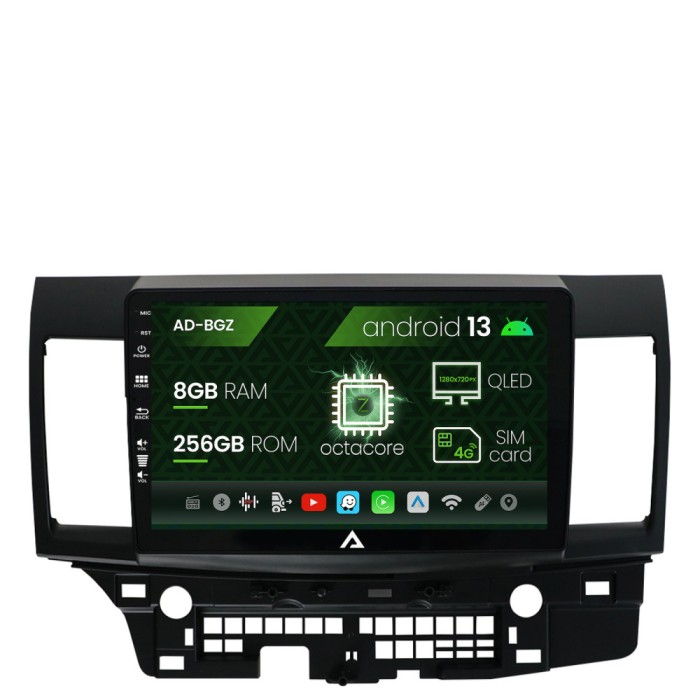 Navigatie Mitsubishi Lancer (2007-2016), Android 13, Z-Octacore 8GB RAM + 256GB ROM, 10.1 Inch - AD-BGZ10008+AD-BGRKIT269