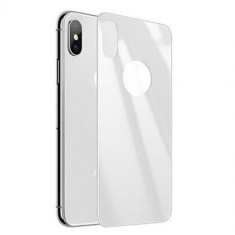 Folie Sticla Tempered Glass Apple iPhone X White Back Fullcover
