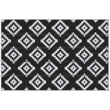 Outsunny Covor de Exterior Rezistent la Raze UV, 182x274 cm, Negru și Alb | Aosom Romania