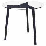 Masă de bucătărie, transparent, 80 cm, sticlă securizată